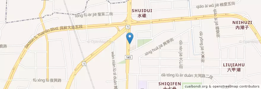 Mapa de ubicacion de 星巴克 en Taiwan, 臺灣省, Changhua, 員林市.
