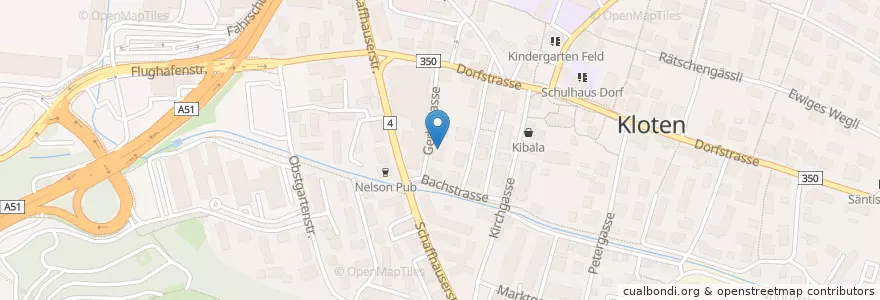 Mapa de ubicacion de Restaurant RIAS en Schweiz, Zürich, Bezirk Bülach, Kloten.
