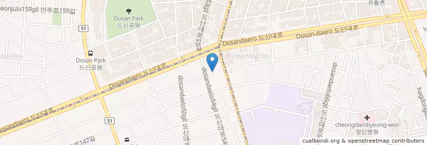 Mapa de ubicacion de 더채플앳청담 en South Korea, Seoul, Gangnam-Gu, Nonhyeon-Dong, Nonhyeon 2(I)-Dong.