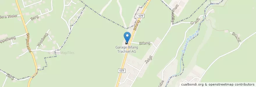 Mapa de ubicacion de Garage Bifang Trachsel AG en Switzerland, Fribourg, Sensebezirk, Plaffeien.