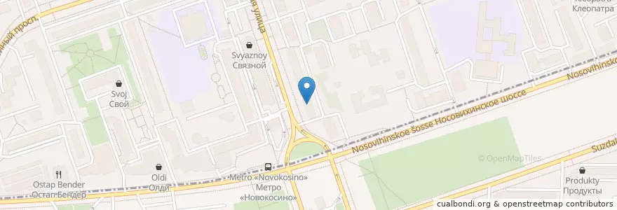 Mapa de ubicacion de Nova Lab en Russland, Föderationskreis Zentralrussland, Moskau, Городской Округ Реутов, Östlicher Verwaltungsbezirk, Район Новокосино.