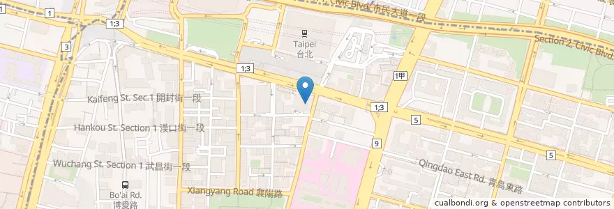 Mapa de ubicacion de 石研室石頭火鍋 en تايوان, تايبيه الجديدة, تايبيه, 中正區.