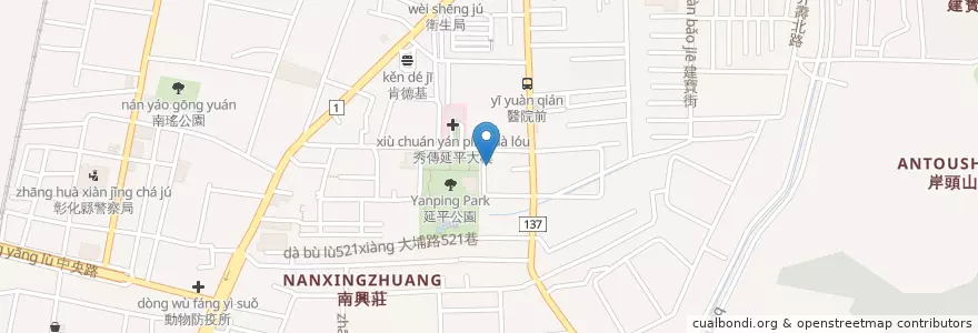 Mapa de ubicacion de 明美蔘藥行 en Taïwan, Province De Taïwan, Comté De Changhua, Changhua.