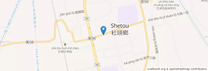 Mapa de ubicacion de 大行屋冰品 en Taiwan, 臺灣省, Changhua, 社頭鄉.