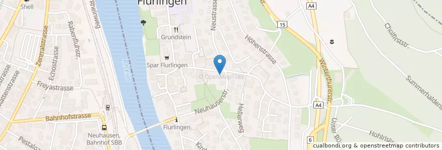 Mapa de ubicacion de Gasthof Frohsinn en Switzerland, Zurich, Bezirk Andelfingen, Flurlingen.