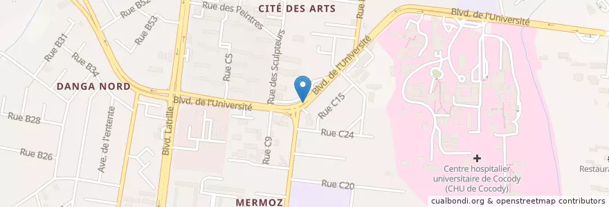 Mapa de ubicacion de Resto Vietnamien en Ivoorkust, Abidjan, Cocody.