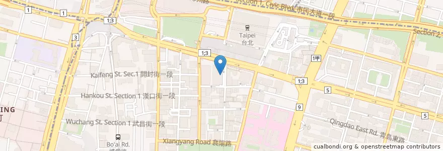 Mapa de ubicacion de 小高玉迴轉壽司 en Taiwan, 新北市, Taipei, 中正區.