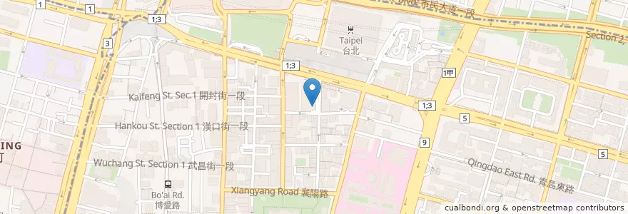 Mapa de ubicacion de 摩斯漢堡 en تايوان, تايبيه الجديدة, تايبيه, 中正區.