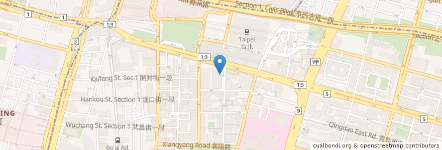 Mapa de ubicacion de 新光銀行 en تايوان, تايبيه الجديدة, تايبيه, 中正區.