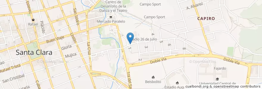 Mapa de ubicacion de Parqueo en Kuba, Villa Clara, Santa Clara, Ciudad De Santa Clara.