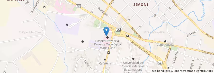 Mapa de ubicacion de Hospital Oncológico María Curie en Küba, Camagüey, Camagüey, Ciudad De Camagüey.