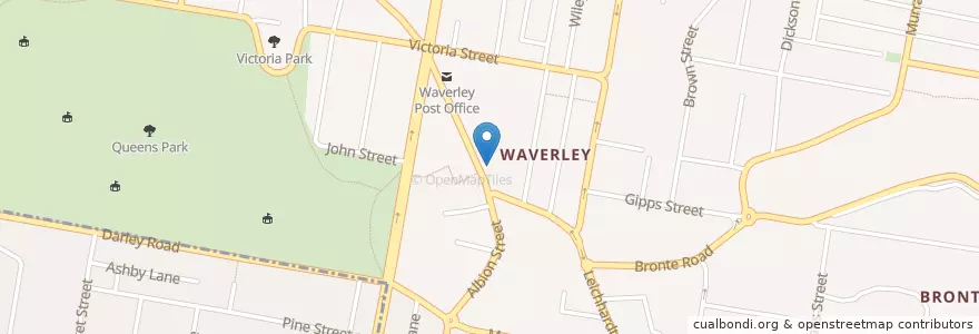 Mapa de ubicacion de Waverly Kebab House en 오스트레일리아, New South Wales, Waverley Council, 시드니.