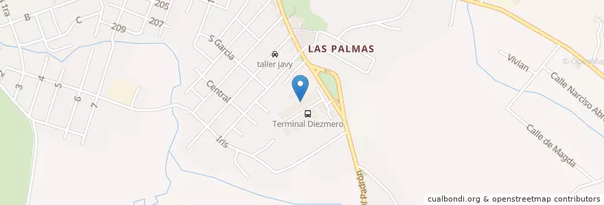 Mapa de ubicacion de Terminal Diezmero A1-A2-A3-A17-A35 en Куба, Гавана, San Miguel Del Padrón.