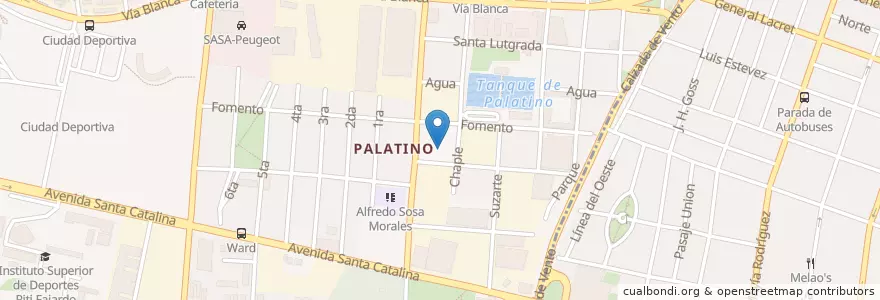 Mapa de ubicacion de Terminal Palatino (A13-A16-A32-A68-A20-A27-A67-A14-A81-A51) en Cuba, La Habana, Cerro.