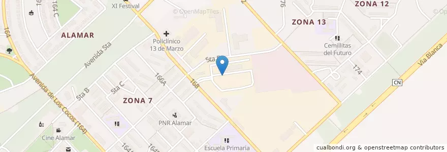 Mapa de ubicacion de Terminal Alamar (P3-P11-P15) en Cuba, L'Avana, Habana Del Este, Micro Industrial.
