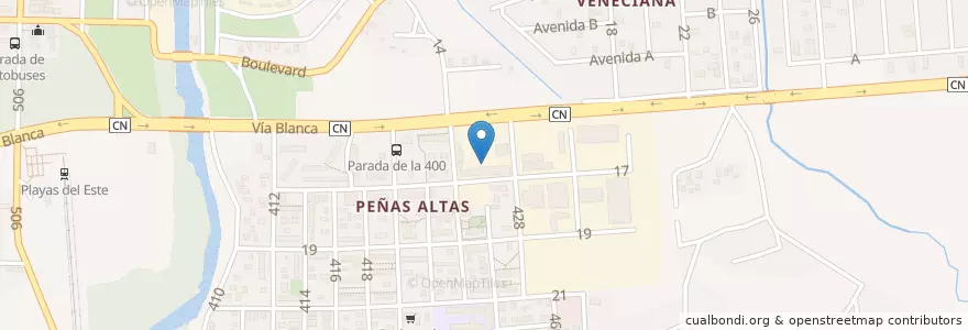 Mapa de ubicacion de Terminal Guanabo (A40-A42-A45-A62-A63-A64-C3-C4-C5) en کوبا, La Habana, Habana Del Este.