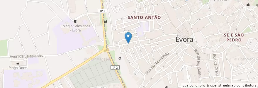 Mapa de ubicacion de adega tipica bota alta en 포르투갈, Alentejo, Alentejo Central, Évora, Évora.