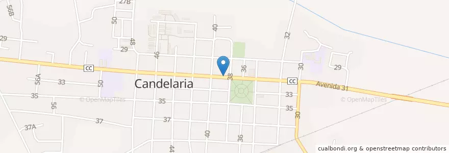 Mapa de ubicacion de Cafetaria en Cuba, Artemisa, Candelaria.