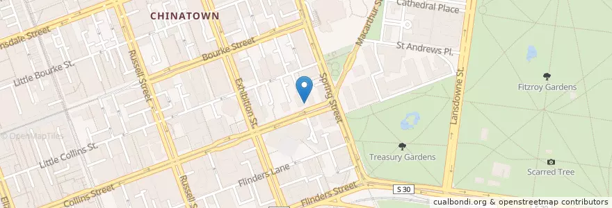 Mapa de ubicacion de Engels Espresso en Australien, Victoria, City Of Melbourne.