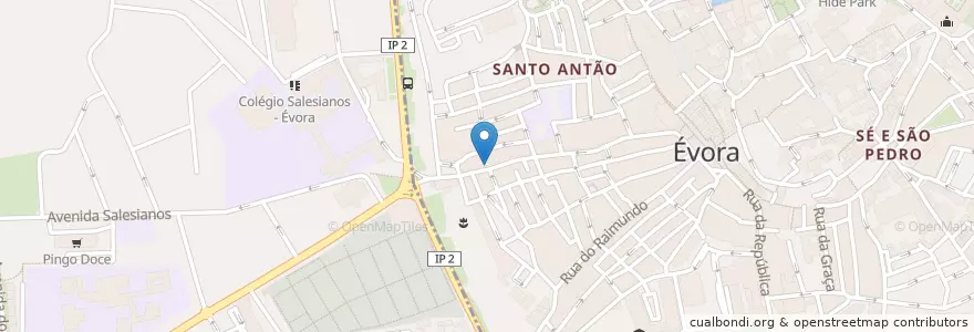 Mapa de ubicacion de Centro Certo - explicações en 葡萄牙, Alentejo, Alentejo Central, Évora, Évora, Malagueira E Horta Das Figueiras.