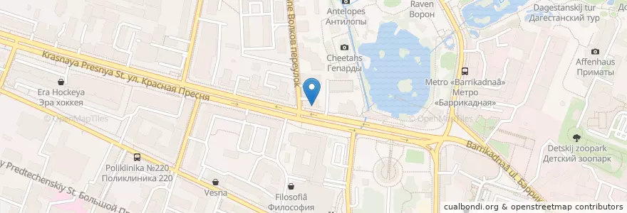 Mapa de ubicacion de 93 градуса en Rusland, Centraal Federaal District, Moskou, Центральный Административный Округ, Пресненский Район.