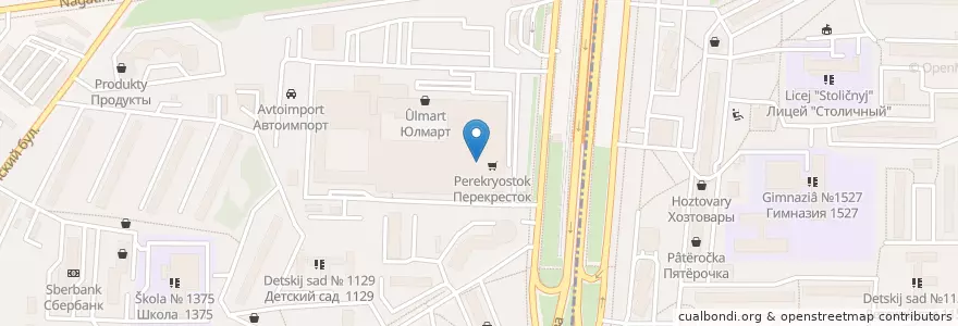 Mapa de ubicacion de Понаели en Russia, Central Federal District, Moscow, Southern Administrative Okrug, Nagatinsky Zaton District, Nagatino-Sadovniki District.