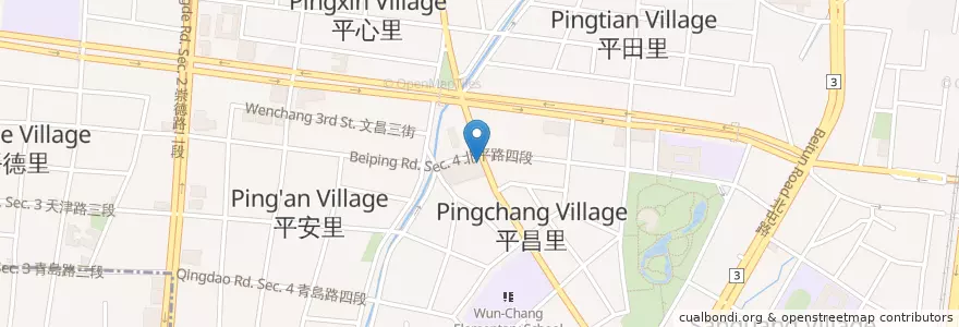 Mapa de ubicacion de 當歸豬腳麵線 en تایوان, تایچونگ, 北屯區.