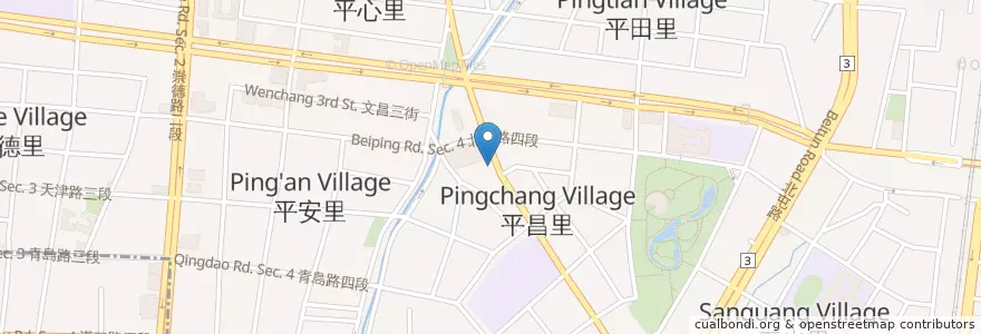 Mapa de ubicacion de 炒飯王 en 臺灣, 臺中市, 北屯區.