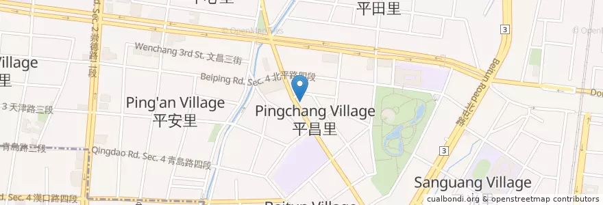 Mapa de ubicacion de 廖記雞肉飯 en 臺灣, 臺中市, 北屯區.