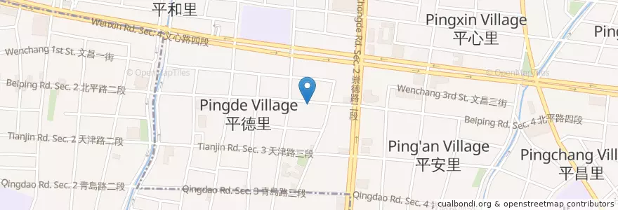 Mapa de ubicacion de 陳家赤肉羹 en تايوان, تاي شانغ, 北屯區.