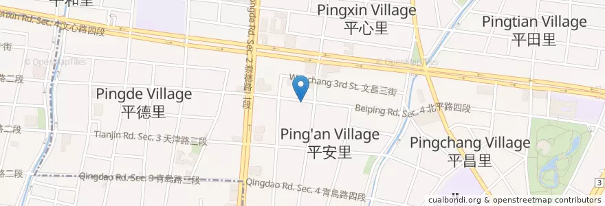 Mapa de ubicacion de 弘爺漢堡 en Taiwan, 臺中市, 北屯區.