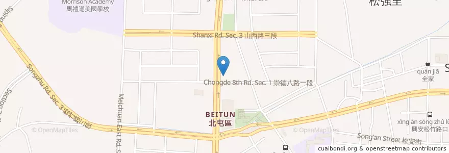 Mapa de ubicacion de Fatty's義式創意餐廳 en تايوان, تاي شانغ, 北屯區.
