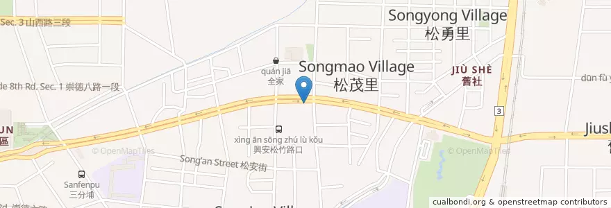 Mapa de ubicacion de 江麻辣臭豆腐 en Tayvan, Taichung, 北屯區.