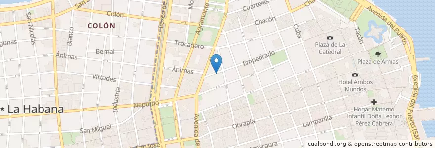 Mapa de ubicacion de La Osteria en Küba, La Habana, La Habana Vieja.