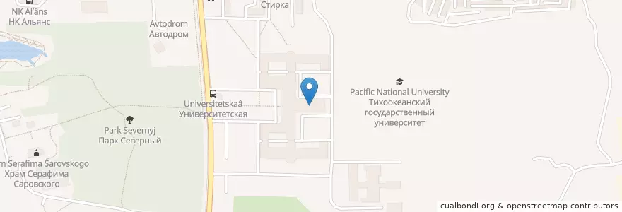 Mapa de ubicacion de Научно-техническая библиотека ТОГУ en Russland, Föderationskreis Ferner Osten, Region Chabarowsk, Городской Округ Хабаровск.