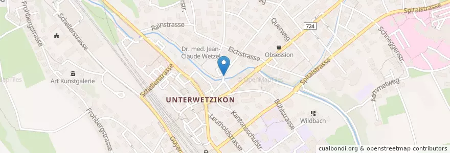 Mapa de ubicacion de Sammelstelle Kratzstrasse en Switzerland, Zurich, Bezirk Hinwil, Wetzikon (Zh).