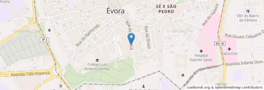 Mapa de ubicacion de Liberalitas Julia en 葡萄牙, Alentejo, Alentejo Central, Évora, Évora, Bacelo E Senhora Da Saúde, Évora.