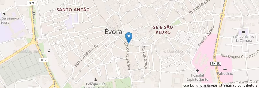 Mapa de ubicacion de cafe estrela d'ouro en Portugal, Alentejo, Alentejo Central, Évora, Évora, Bacelo E Senhora Da Saúde, Évora.