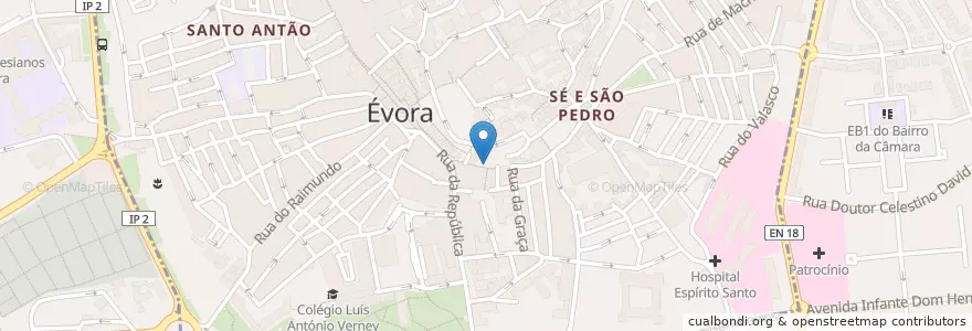 Mapa de ubicacion de Mercador do Pão en 葡萄牙, Alentejo, Alentejo Central, Évora, Évora, Bacelo E Senhora Da Saúde, Évora.