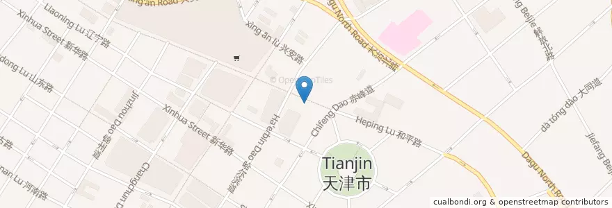Mapa de ubicacion de 必点鲅鱼饺子 en 中国, 天津市, 河北省, 和平区 (Heping).