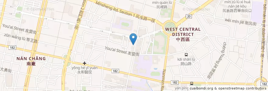 Mapa de ubicacion de 和興號鮮魚湯 en Тайвань, Тайнань, 中西區.