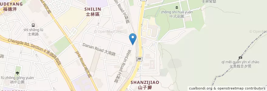 Mapa de ubicacion de 歡樂便所主題餐廳 en تایوان, 新北市, تایپه, 士林區.