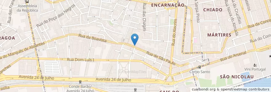 Mapa de ubicacion de Arco Da Velha en Portekiz, Área Metropolitana De Lisboa, Lisboa, Grande Lisboa, Lizbon, Misericórdia.