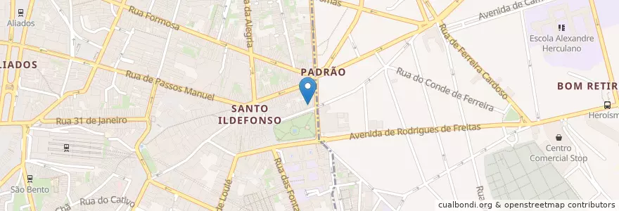 Mapa de ubicacion de Tasquinha do Caco en ポルトガル, ノルテ, Área Metropolitana Do Porto, Porto, Porto, Bonfim.