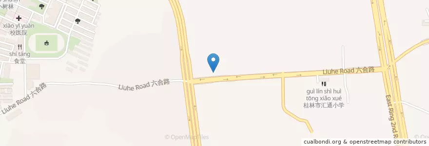 Mapa de ubicacion de 六合路邮政所 en 中国, 广西壮族自治区, 桂林市, 七星区.
