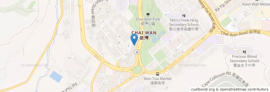 Mapa de ubicacion de Minibus station en China, Guangdong, Hong Kong, Hong Kong Island, New Territories, Eastern District.