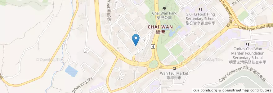 Mapa de ubicacion de 小巴站 Minibus station en الصين, غوانغدونغ, هونغ كونغ, جزيرة هونغ كونغ, الأقاليم الجديدة, 東區 Eastern District.