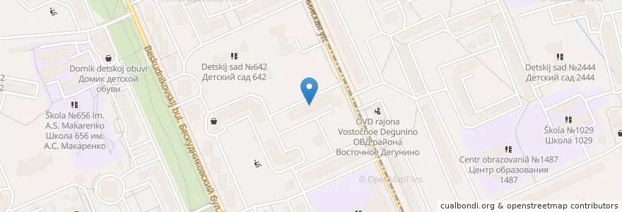Mapa de ubicacion de ДентаМакс en Rússia, Distrito Federal Central, Москва, Северный Административный Округ, Бескудниковский Район, Район Восточное Дегунино.