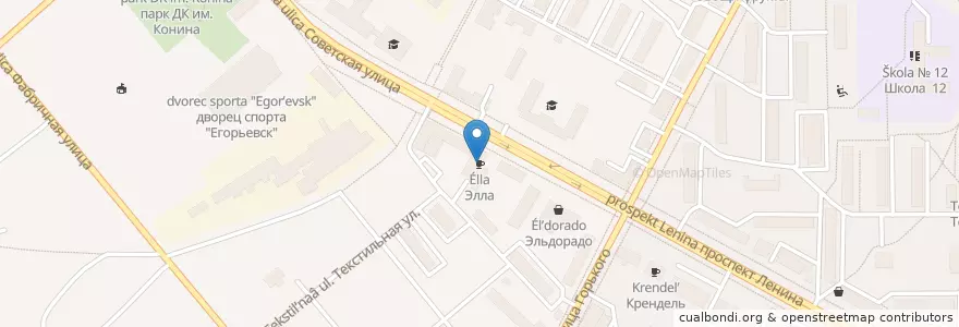 Mapa de ubicacion de Элла en Russia, Central Federal District, Moscow Oblast, Yegoryevsk Urban Okrug.