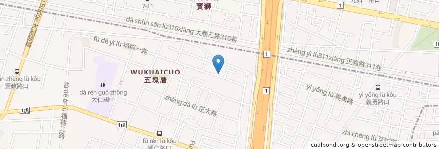 Mapa de ubicacion de Café de Flore en Taïwan, Kaohsiung, District De Lingya.